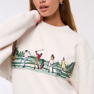 Abercrombie and Fitch Golf Graphic Oversized Sunday Crew, XS ⛳️ 🏌️‍♀️